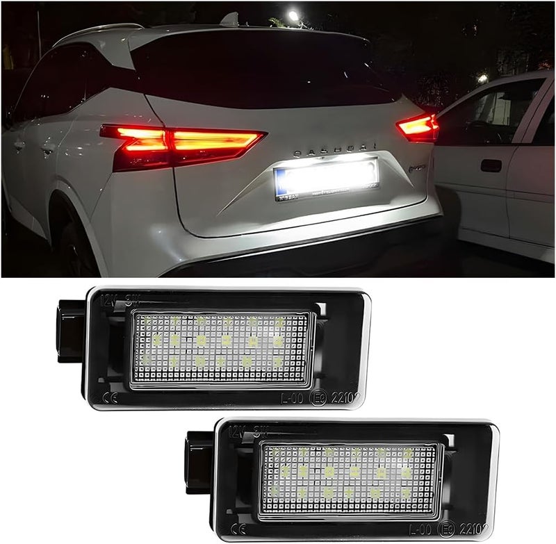 HZEL Car LED License Plate Light, 2PCS Vehicle Rear Tag Lamp Assembly, Automotive Tail Xenon Tag Lighting Kit Replacement Accessories Compatible with Altima Sentra Rogue Versa - Image 1